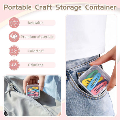 YUX-DTDSU 74 PCS Bead Organizer Box with Hinged Lid, Craft Storage Containers with 2Pcs Tweezers and Labels, Small Clear Plastic Diamond Painting Storage Case for Jewelry, Bracelet, Seed, DIY Crafts