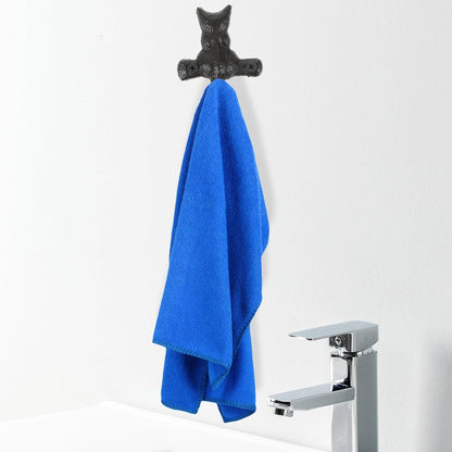 HOMSFOU 2pcs Cast Iron Cat Hook, Decorative Wall Mount Hook for Coat and Key Holder