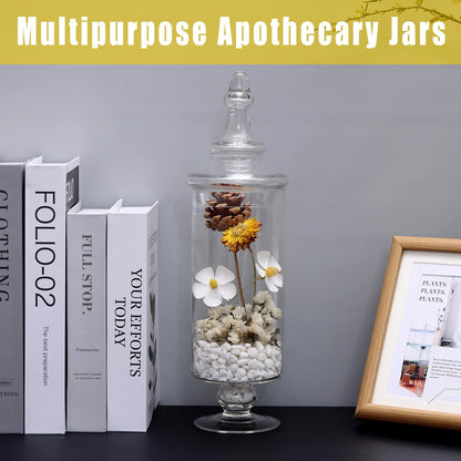 Apothecary Jars Glass Decorative Candy Jars,Candy Buffet Display, Elegant Storage Jar, Decorative Wedding Candy Organizer Canisters with Lids