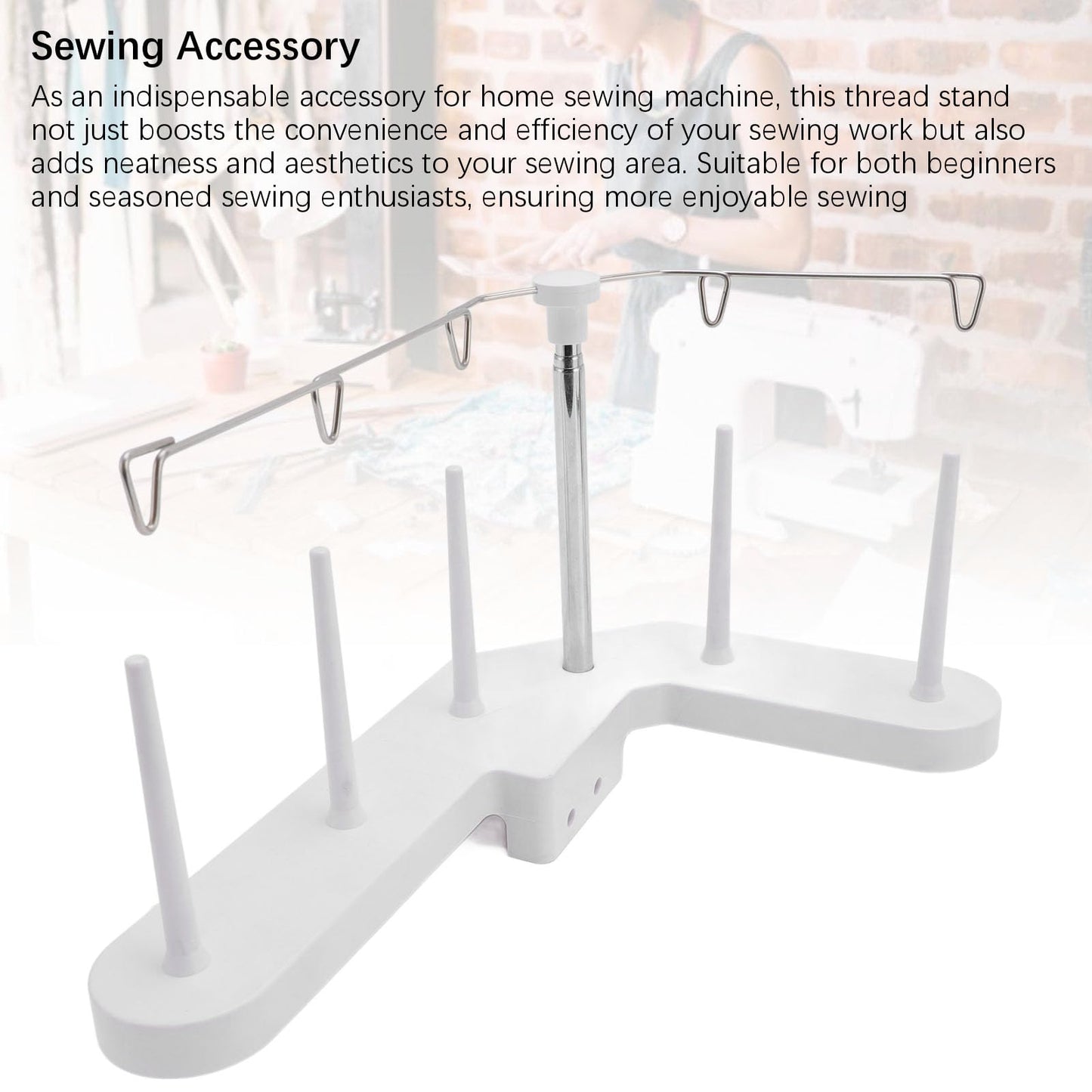 Adjustable 5 Spools Thread Stand Holder for Home Sewing Machine, Neatly Organize with Sewing Machine Thread Holder, Spool Rack