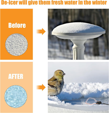 250 Watt Bird Bath Heater, Cast Aluminum Submergible Farm De-Icer Thermostatic Control Chicken Water Heater, Bird Bath