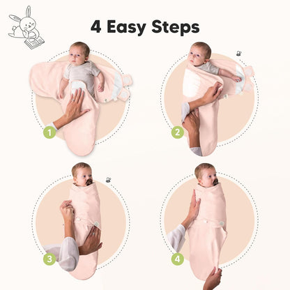 Skiennix Organic Baby Swaddle Sleep Sacks - Soft & Snug for Newborns 3-6 Months | 3-Pack (Angelic, L)