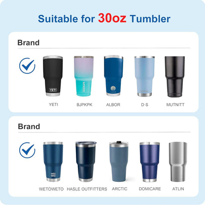 30oz Tumbler Lids - Replacement Lids for 30oz Yeti Tumbler, Ozark Trail and More, 2 Pack Spill Proof