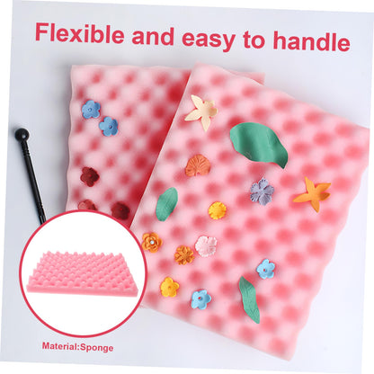 JECOMPRIS 2Pcs Fondant Flower Drying Holders Flexible Sponge Mats for Cake Decorating Tools Non Stick for Gum Paste and Royal Icing Flowers Versatile Drying Pad for Creative