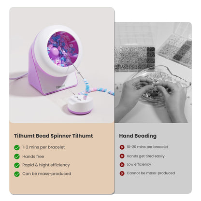 Tilhumt Clay Bead Spinner, Electric Bead Spinner for Jewelry Making, Friendship WWJD Bracelets Maker with Needle and Elastic String, Bracelet Making Machine, Ideal Gift for Craft Bead Lovers, Purple
