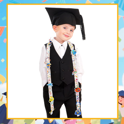 Barblog 172 Pcs Graduation Candy Lei Making Kit Including 16 Mini Bear Stuffed 16 Candy Lei Tubing 128 Paper Cut 4 Rolls Ribbons 8 Sticky Dots for Kindergarten College Grad Party Gifts