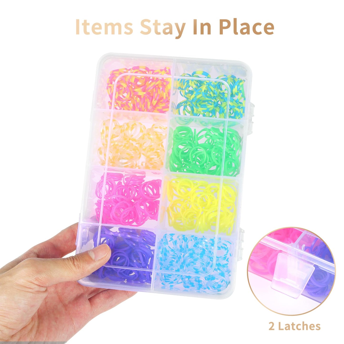 QUEFE 4 Pack 8 Grids Bead Organizers and Storage Tackle Box Organizer Plastic Organizer Box with Removable Dividers or Candies Snacks Electronics Jewelry Small Parts