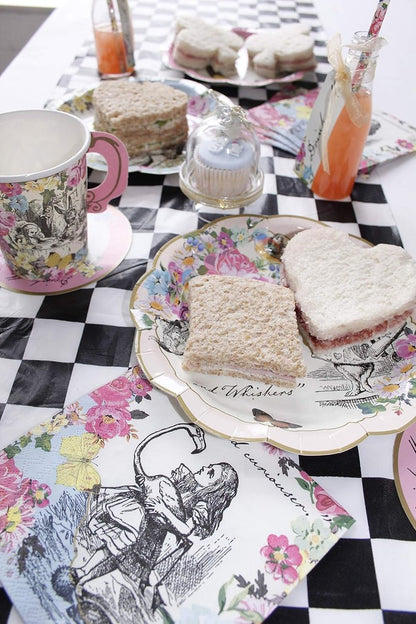Talking Tables 144 x Alice In Wonderland Themed Disposable Paper Plates, Bulk Pack, Mad Hatter Tea Party Table Decorations Birthday, Baby Shower, Cream Tea, Mother’s Day, Wedding – Size 9’