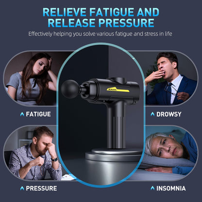 Massage Gun,Massage Gun Deep Tissue for Pain Relief with 7 Massage Heads & 6 Speeds and Carrying Case (Green)