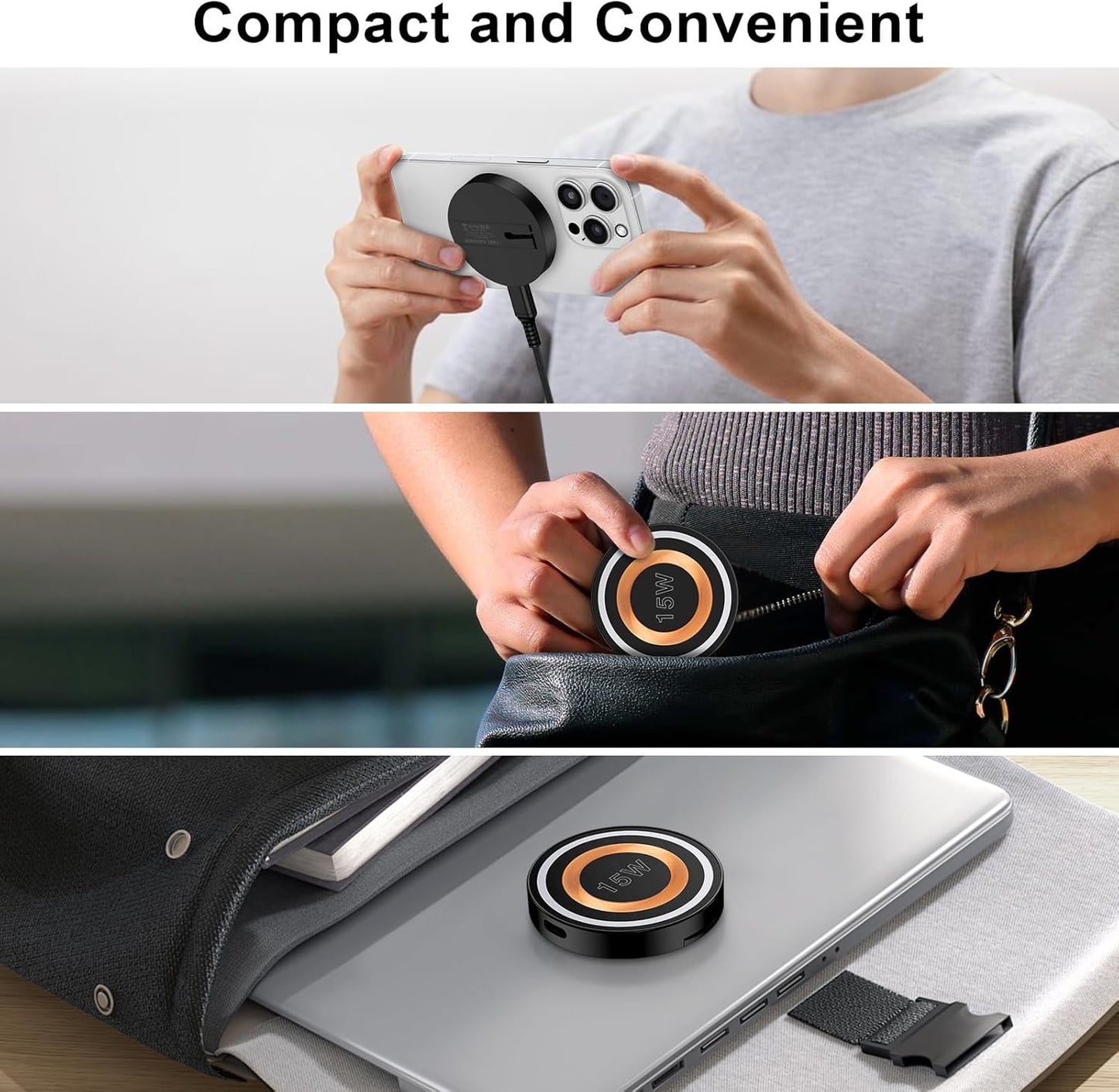Samsung Wireless Charger Android Fast Charging Pad Wireless Phone Charger for Samsung Galaxy S25 S24 Ultra S24+ S24 S23 S22 S21 S20, Magnetic Magsafe Wireless Charger for iPhone 16 Pro Max Plus 15 14