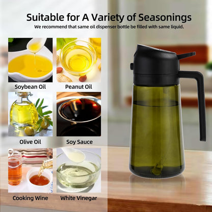 16oz,2 1 470ml (2PCS-Light-Proof Aovdy Oil Sprayer for Cooking in Olive Oil Dispenser and Oil Sprayer - Olive Bottle