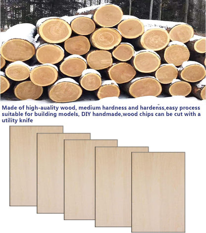 Unfinished Wood Pieces,12 Pcs Basswood Sheets 1/16,Thin Plywood Wood Sheets for Crafts,Perfect for DIY Projects, Painting, Drawing, Laser,Engraving,Burning and CNC Cutting(12x10Inchx2mm)