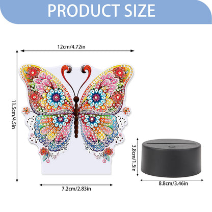 JISHSHAY Diamond Painting Night Light Diamond Art Table Lamps Gem Art LED Lights Gem Painting Desk Lamp Mosaic Kits for Adults DIY Kits for Adults Paint by Numbers Special Shaped Butterfly