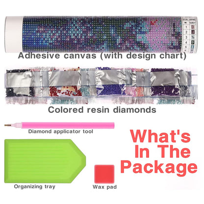 DIY Diamond Painting Kits, 5D Full Drill Rhinestone Cross Stitch Embroidery Art, Funny and Easy