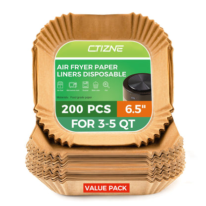 Air Fryer Disposable Paper Liners - 150Pcs 8In Square Parchment Paper Non-Stick Airfryer Basket Liners for Steamer Microwave Oven, Deep Fryer Parts & Accessories