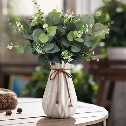 FENYUAN Eucalyptus Stems Bulk 30 Pcs, 4 Kinds Mixed Artificial Silver Dollar Eucalyptus Leaves Bundle Faux Greenery Branches for Wedding Vase Bouquet Floral Arrangement Centerpiece Home Decor