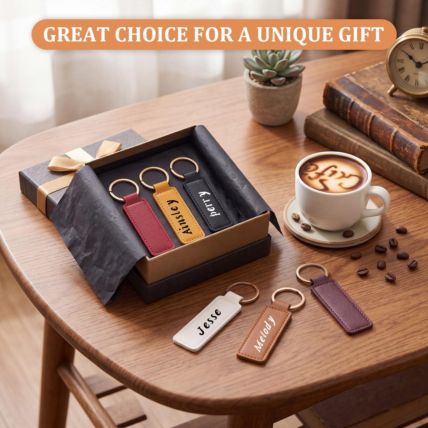 Wavyknot 30 Pcs Leather Keychains Blank Bulk PU Leather Laser Engraving Keychains for Men Women Birthday Party Gifts (Deep Color)