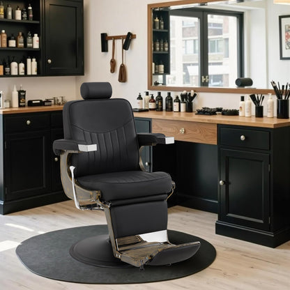 BarberPub Vintage Barber Chair Heavy Duty Metal Frame All Purpose Hydraulic Recline Beauty Salon Spa Equipment 2905