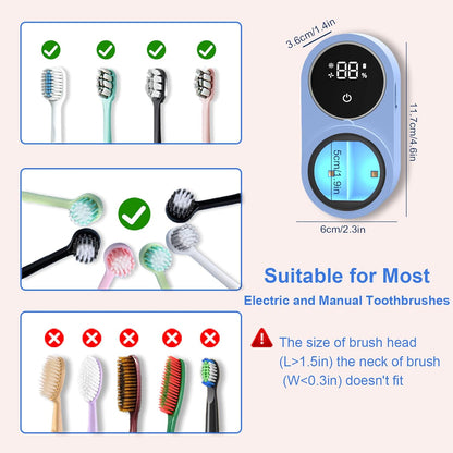 Biodzzs (02 Toothbrush Holder and Cleaner for Bathroom Light Cleaning Fan Drying Round in Circle Automatic Rotating