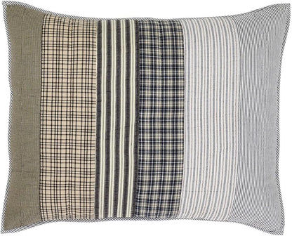 VHC Brands Ashmont Bedding Accessory Pillow Cover Sham for Farmhouse Decor (Standard).