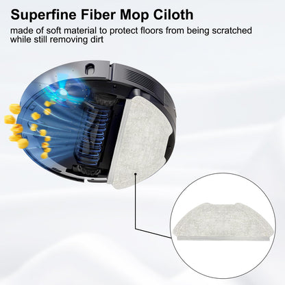 Fixbetter 6 PCS Mop Cloth Pads for AIRROBO T20 Robot Vacuum Cleaner Accessories, Vacuum Cleaner Robot Vacuum Cleaner Replacement Parts
