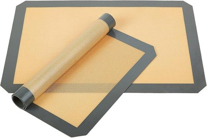 Inmorven Non-Stick Silicone Baking Mats - Food Safe Reusable Liner Sheets for Cookies & Pastries | 2-Pack