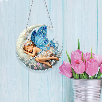 MaiYiYi 3 PCS Hanging Diamond Art Pendant Painting Kit Butterfly Fairy Special Crystal Gem Craft Painting Set Butterfly Diamond Painting Ornaments for Adult Home Wall Window Decor (13.18X7.67 in)