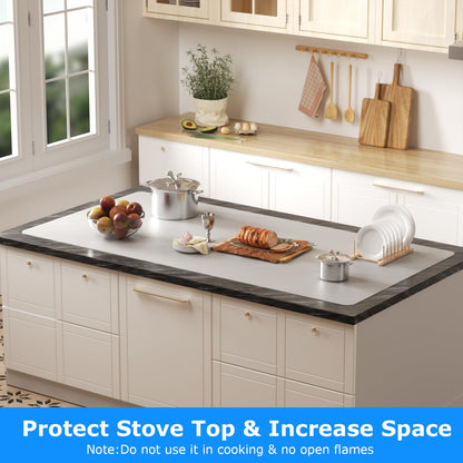 YOFUGA Silicone Mats for Kitchen Counter 47.2"x23.6"x0.08”, Largest Heat Resistant Mats for Countertop, Kitchen Island Silicone Protector Placemats Nonslip Extra Large Counter Mat (Translucent)
