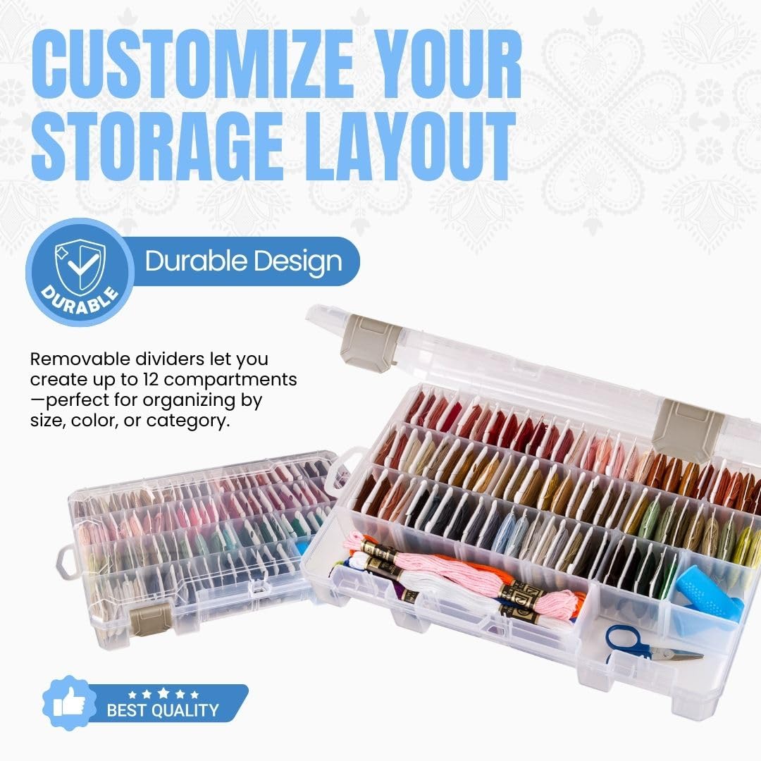 ArtBin 4006AB Medium Solutions Box with Dividers, Art & Craft Organizer, [1] Plastic Storage Case, Clear