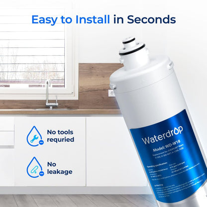 Waterdrop H-300 Under Sink Water Filter, Replacement Cartridge for Everpure H-300, H-300-NXT, 7CB5, EV9270-71, EV9270-72, EV9618-11, EV9855-50, EV9282-01, 24000 Gallons, Pack of 1