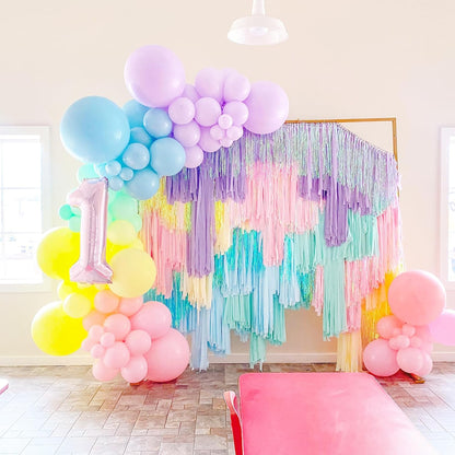 Voircoloria 130pcs Pastel Latex Balloon Garland Kit - Macaron Colors for Birthday, Baby Shower & More
