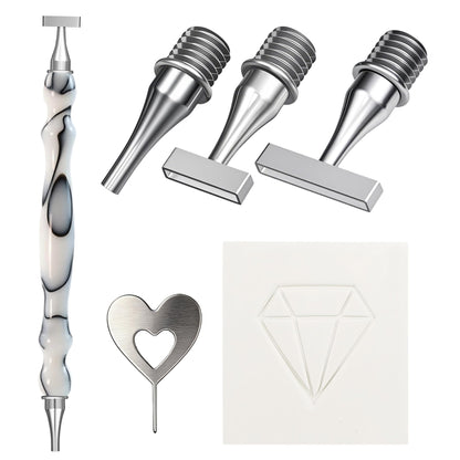 Diamond Art Pen, with Thin Version Steel Diamond Art Pen, Enduring Stickiness Putty Wax for Diamond Art Kits for Adults, Ergonomic 5D Diamond Painting Pens Accessories Tools (White 146 Tips)