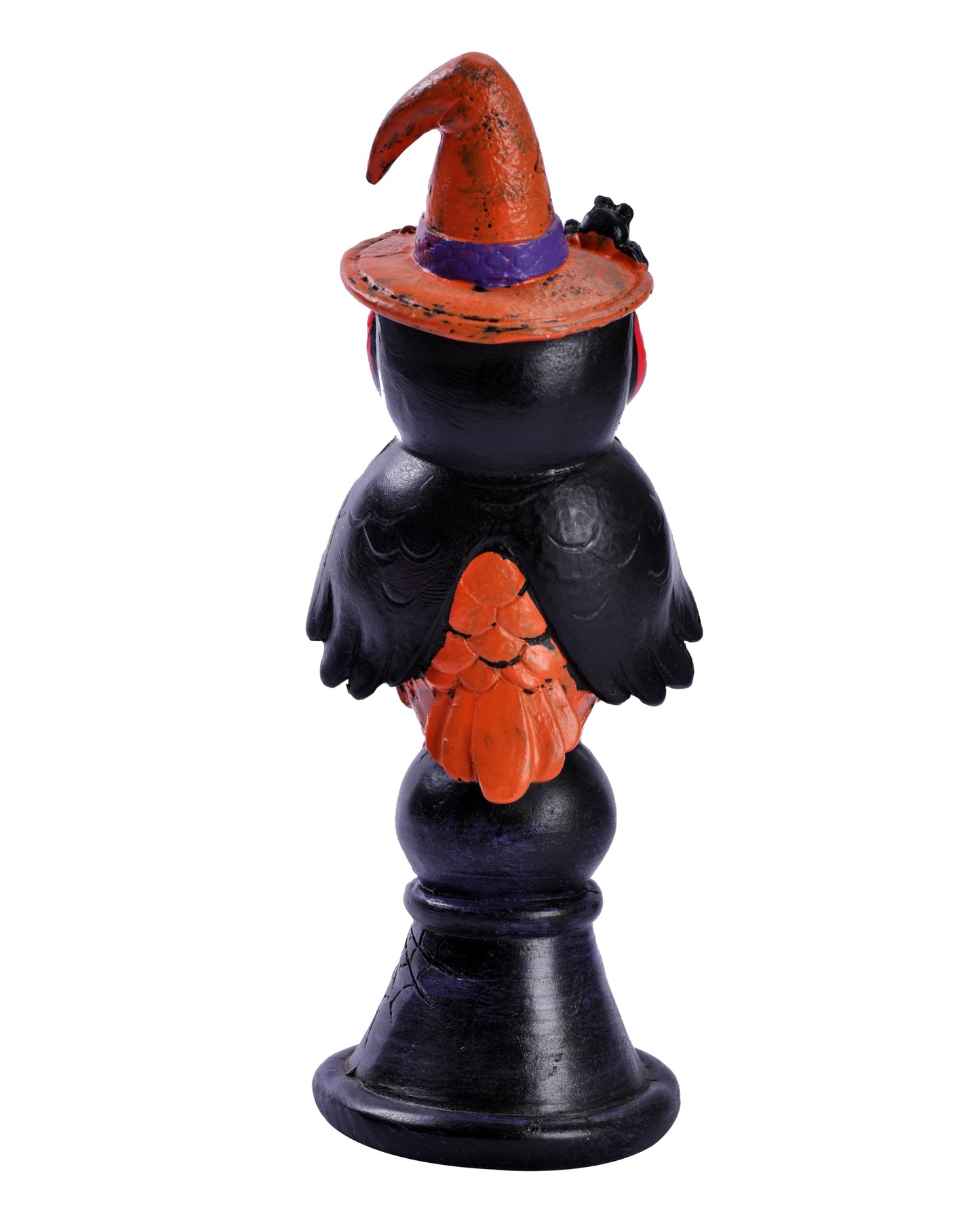 voiyio Resin Owl Statue Decor Home Indoor Halloween Party Decoration Figurine with Witch Hat Room Table Decoration Aesthetic Works of Art of Plastic (Orange)