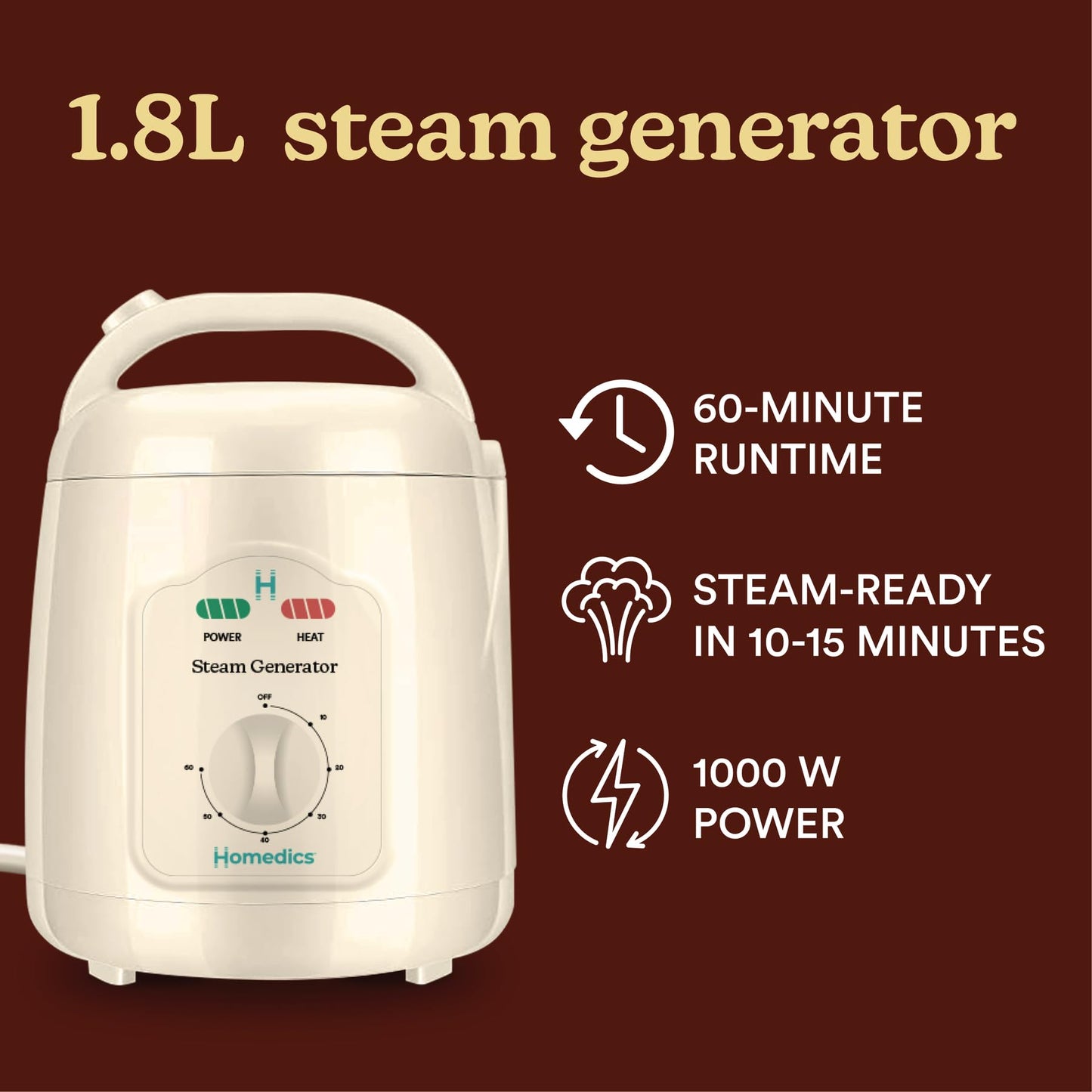 Homedics Portable Sauna – Collapsible Personal Steam Sauna for Stress Relief & Muscle Relaxation, Fast 1-Min Setup, Heats to 115°F, Up to 60 Min Session, Compact Foldable Design