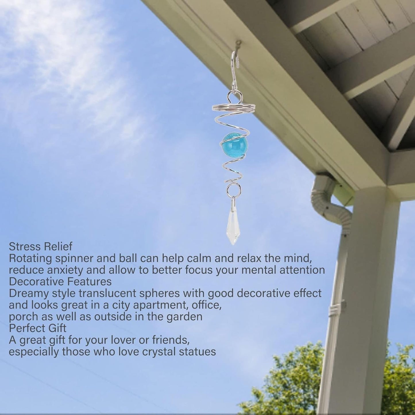 Wind Spinners for Yard and Garden, 2 Pieces Gazing Balls with Metal Stand on Clearance