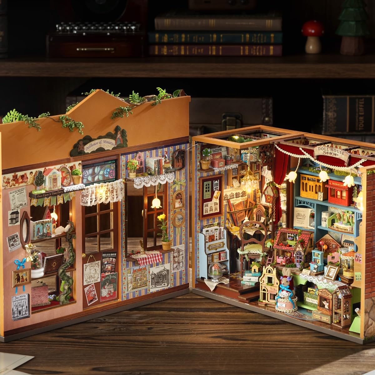 CUTEROOM DIY Miniature House Kit-Fairy Tale Kingdom, Tiny Dollhouse Wooden Furniture Kit, Mini DIY Craft Kits Creative Room for Decoration Family Friends