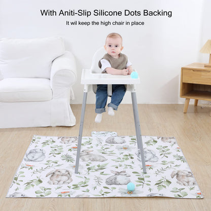 Insular Baby Splat Mat for Under High Chair/Arts/Crafts, Anti Slip and Waterproof Splash Mat for Floor, Portable Picnic Mat, 51x51 Inch, Vehicle