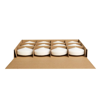 Floating Candles 3 Inch 12 Pack White - CW Studio Unscented Smokeless 9 Hour Burn, Premium Paraffin Wax - Wedding Centerpieces, Pool, Spa, Party & Home Decor Water Candles