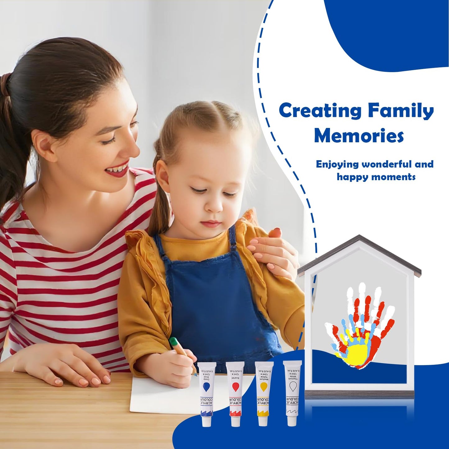 CHERRY CHEERS Exclusive House Shaped Family Handprint Kit; Unique DIY Keepsake, Complete Set, Meaningful Gift for Home Decor, Family Craft & Memory Making, Wall Art