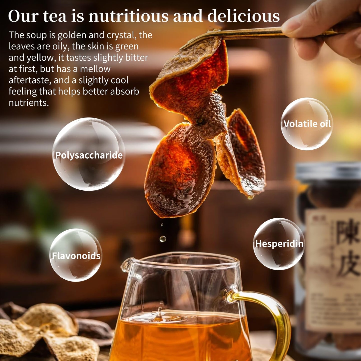 Hee Creek 2018 Year Dried Tangerine Peel 2.12oz/60g Matured Mandarin Peel Chen Pi Dried Citrus Peel Xinhui Tangerine Orange Peel, Support Throat Comfort, Sulfur Free, No Additives 新会陈皮