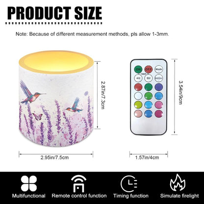 Cozeyat Purple Lavender Floral Premium Waterproof Flameless Candles Set of 4 Battery Powered LED Pillar Candles with Remote Timer for Indoor Outdoor All Weather Use