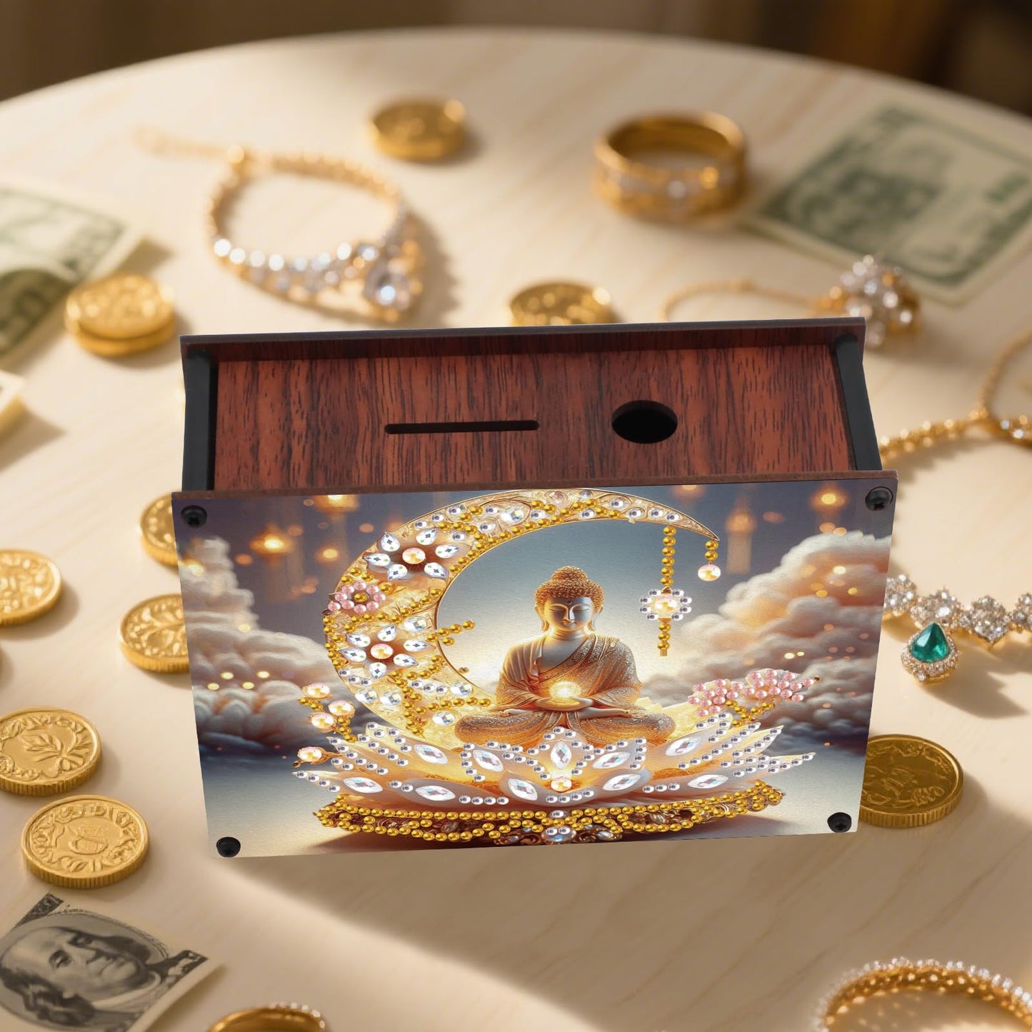 DIY Diamond Painting Money Box Kit, Religious Adult 5D Diamond Art Money Box, Creative Coin Diamond Art Storage Jar, Suitable for Birthdays, Christmas, Home Decor Handicraft Gifts
