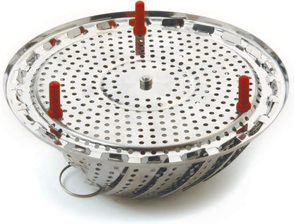 Norpro Large Vegetable Steamer with Detachable Silicone Post, Red