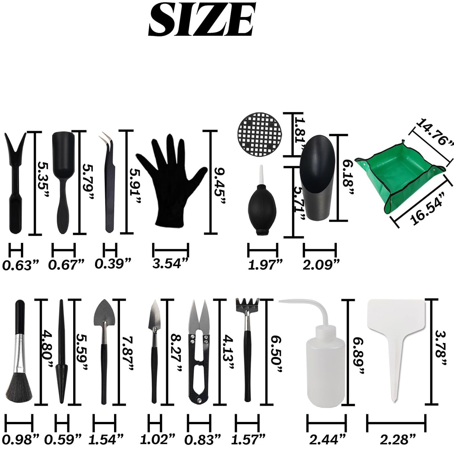 TIHOOD 30PCS/Set Mini Garden Hand Transplanting Succulent Tools Set, 19.7" Thickened Repotting Mat & Plant Tag, Miniature Planting Indoor Fairy Care, Potting, Cactus, Houseplant Bonsai Tool Kit