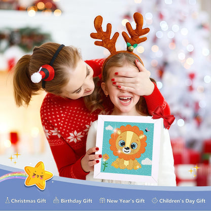 DIYGEMDOT 6 Pack Diamond Art Kits for Kids, Cute Animals Diamond Painting for Beginners, DIY 5D Gem Art for Girls & Boys Ages 6-8-10-12, Children's Christmas Gifts (6x6 inches)