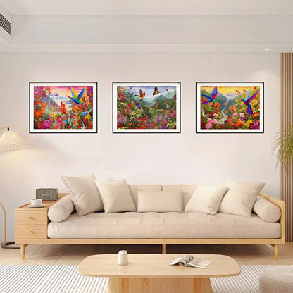 EWJRNSF 5D Diamond Painting Kits for Adults Beginners, Diamond Arts Kits Diamond Art Sets,Gem Painting Arts & Crafts Home Wall Decoration 11.8x15.7 Inches 3 Pack Hummingbird