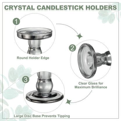 uxcell 11 cm Glass Candle Holder for Taper/Column Candles, Candle Holders Tealight Stand Candlestick for Tealight Wedding Table Centerpiece Home Decor, Smoke Gray
