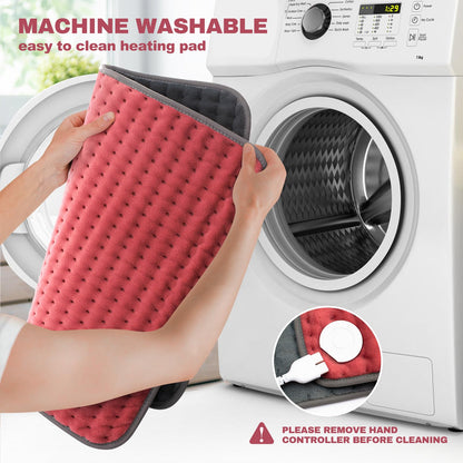 Heating pad for Back, Neck, Shoulder, Cramps and Leg Pain Relief, Heat Pads Christmas Gifts for Women, Men, Mom, Dad, Auto-Off,Machine Washable,Moist Dry Heat Options,Extra Large 12"x24"