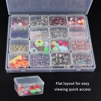 Bead Organizer Box, 64Pcs Compartment Clear Plastic Craft Organizers and Storage Containers with Hinged Lid, Jewelry Making & Diamond Painting Art Supplies Organizer for Beads and Small Parts