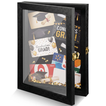 BrightRow Graduation Shadow Box Frame 11 x 14'' Large Wooden Graduation Shadow Boxes Display Cases Picture Frame Memory Box for Cap Gown Diploma Stole Cords Keepsake Award Medal Photo Grad Party Decor